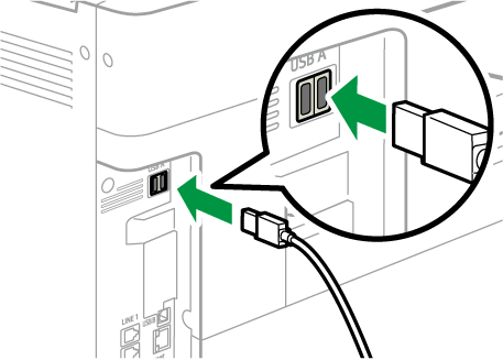 illustration of connecting the USB interfece cable