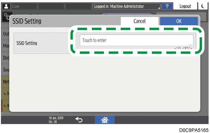 Operation panel screen illustration