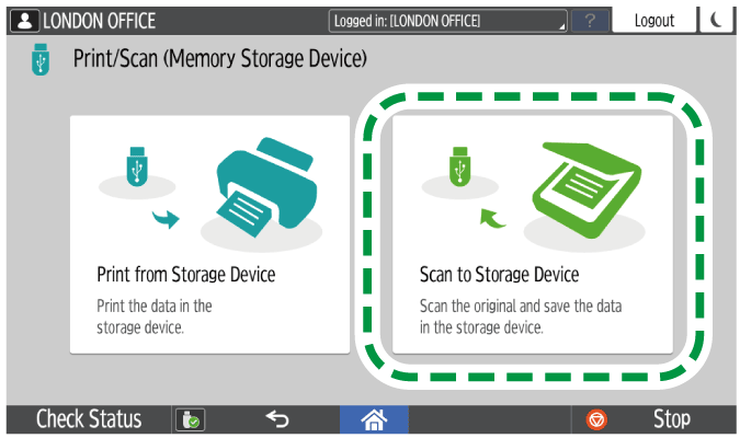 Operation panel screen illustration