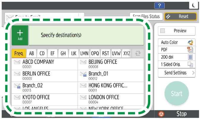 Operation panel screen illustration
