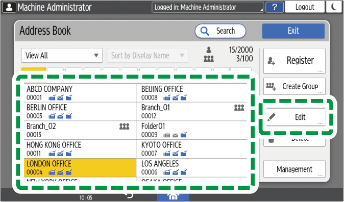 Operation panel screen illustration