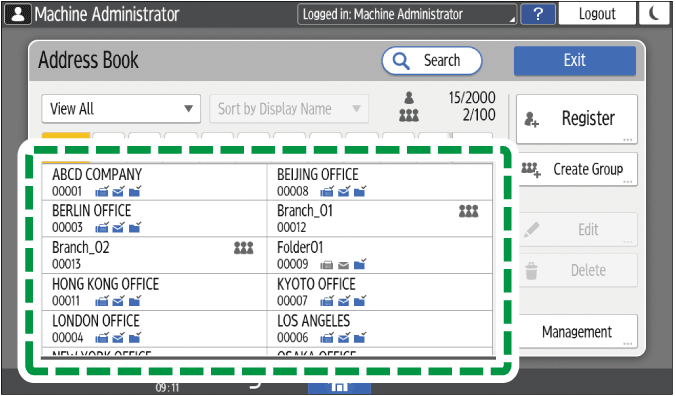 Operation panel screen illustration