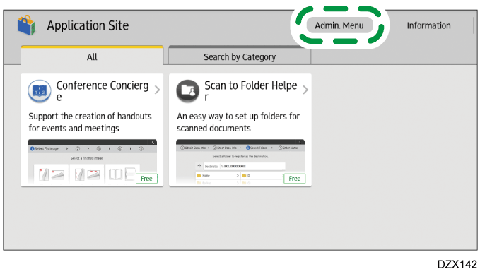 Operation panel screen illustration