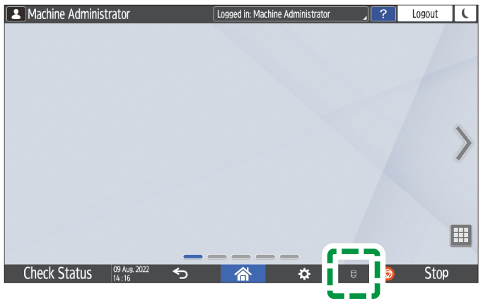 Operation panel screen illustration