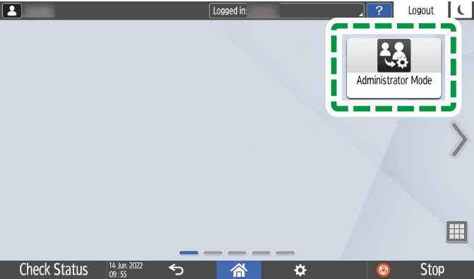 Operation panel screen illustration