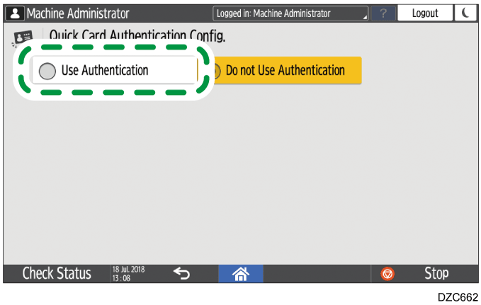 Operation panel screen illustration