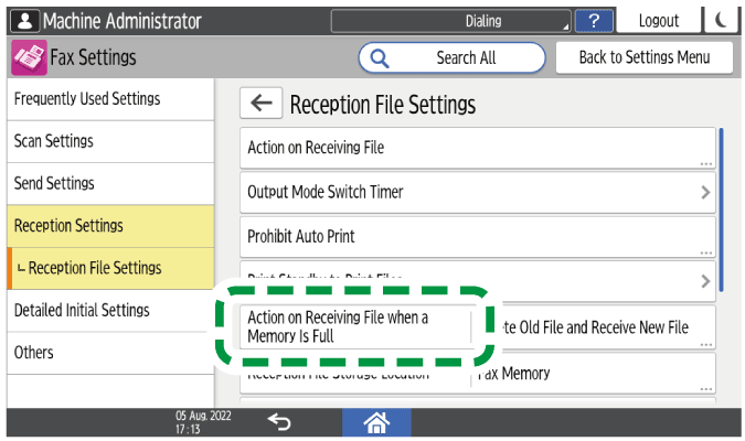 Operation panel screen illustration