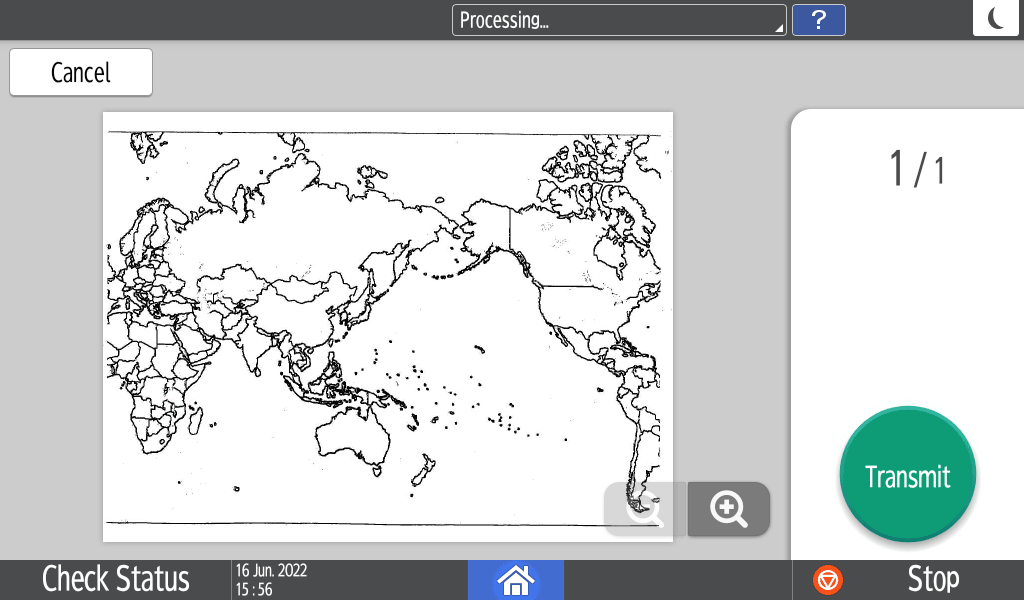 Operation panel screen illustration