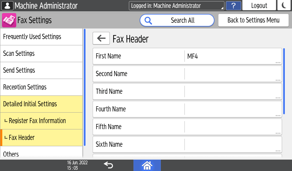 Operation panel screen illustration