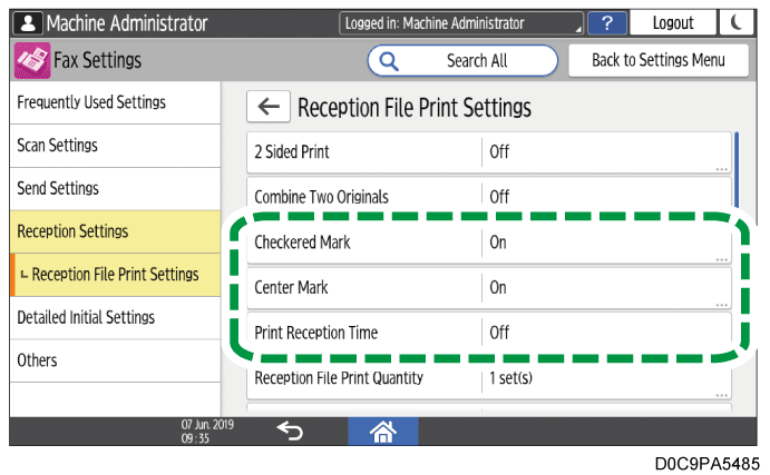 Operation panel screen illustration