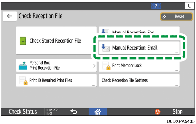Operation panel screen illustration