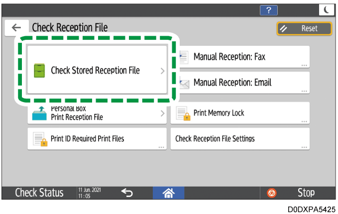 Operation panel screen illustration