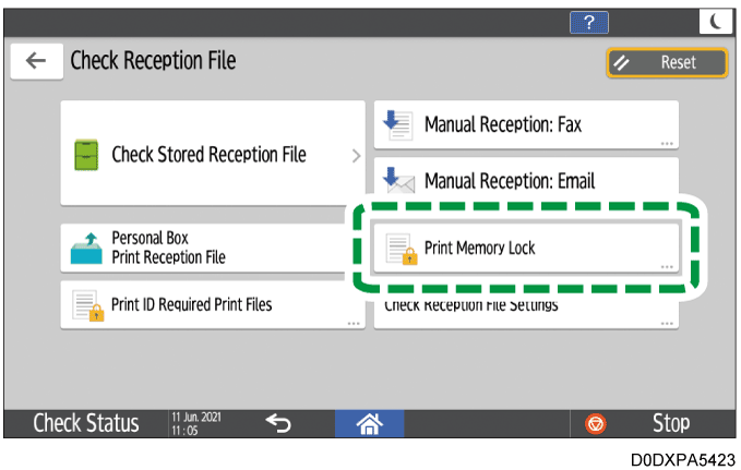 Operation panel screen illustration