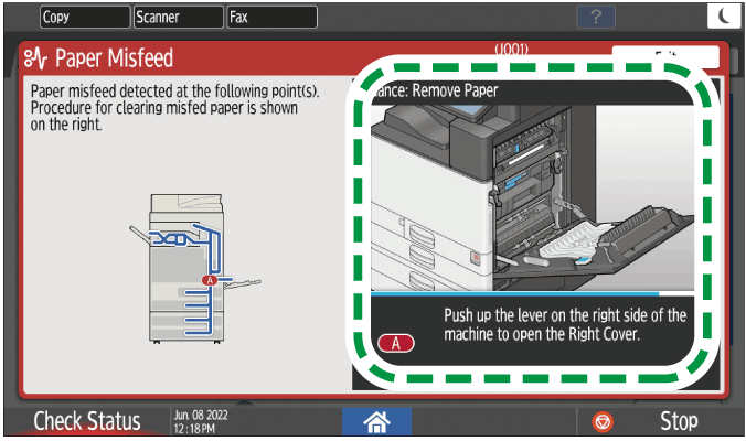 Operation panel screen illustration