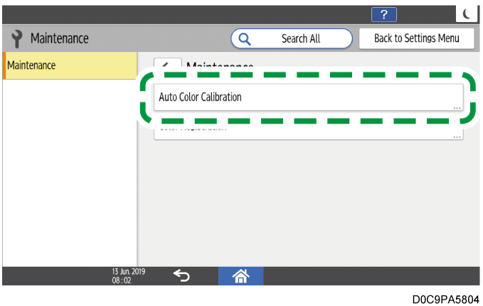 Operation panel screen illustration