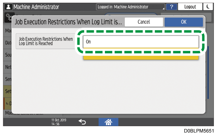 Operation panel screen illustration