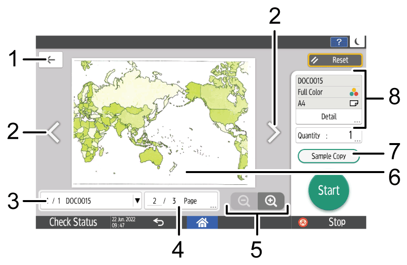 Operation panel screen illustration