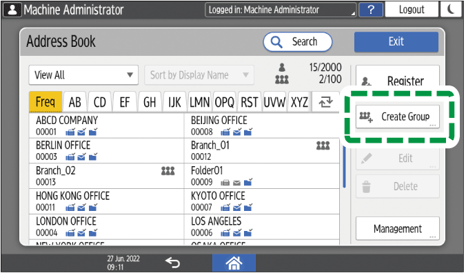 Operation panel screen illustration
