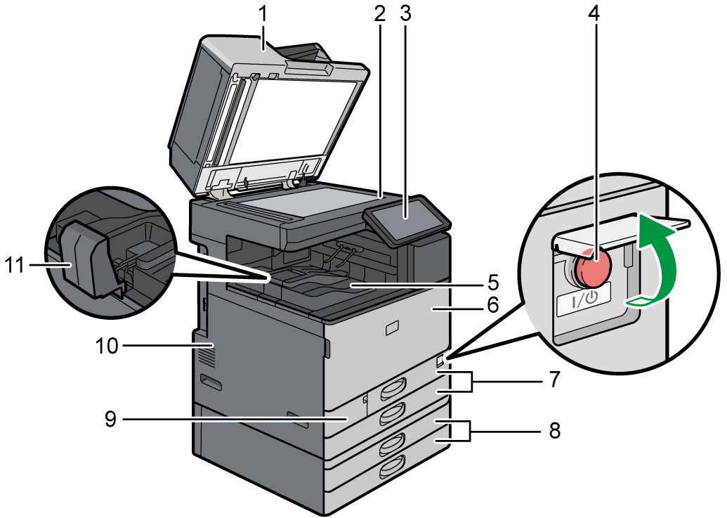 Main unit illustration numbered callout illustration