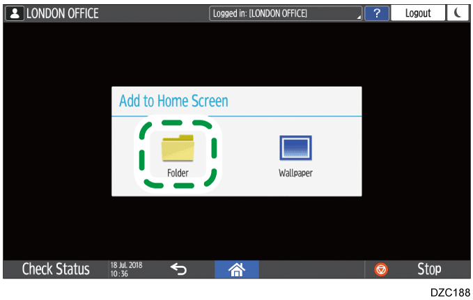 Operation panel screen illustration