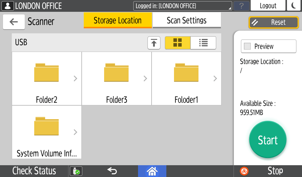 Operation panel screen illustration
