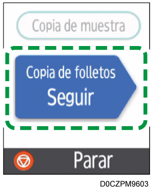 Ilustración de la pantalla del panel de mandos