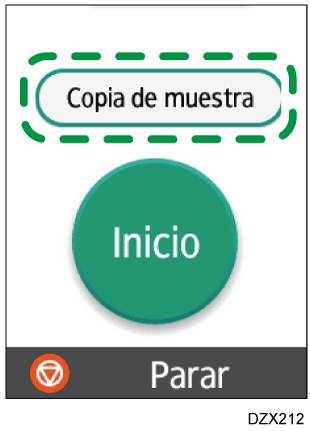 Ilustración de la pantalla del panel de mandos