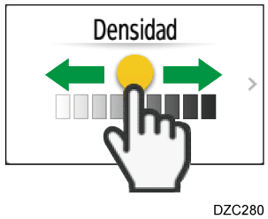 Ilustración de la pantalla del panel de mandos