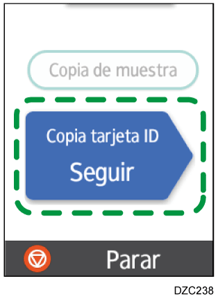 Ilustración de la pantalla del panel de operaciones