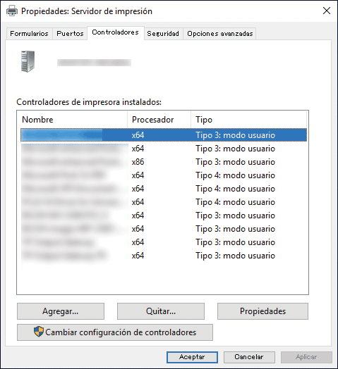 Ilustración de la pantalla del driver