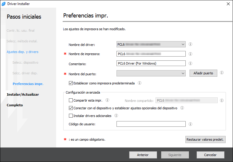 Ilustración del instalador del driver
