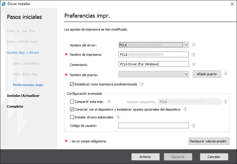 Ilustraci&oacute;n de la pantalla del driver