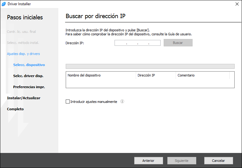 Ilustración del instalador del driver