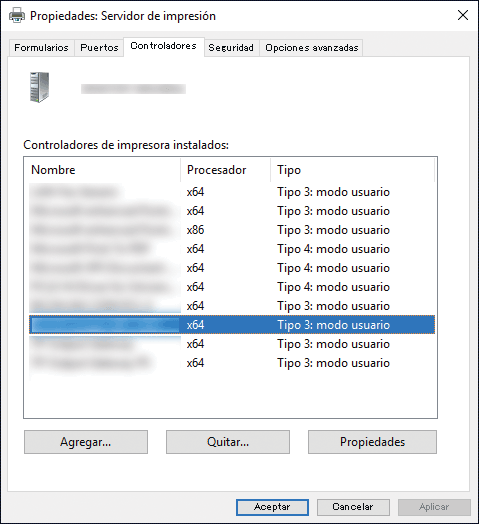 Ilustración de la pantalla del driver