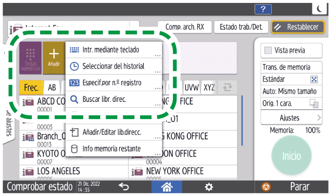 Ilustración de la pantalla del driver