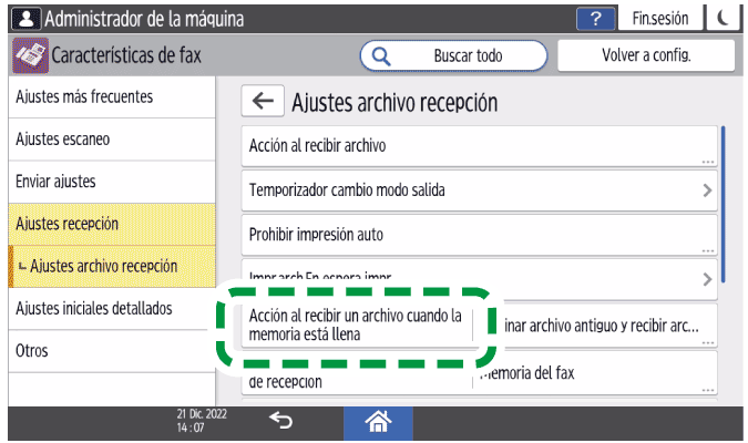 Ilustraci&oacute;n de la pantalla del panel de mandos