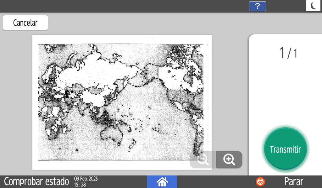 Ilustración de la pantalla del panel de mandos