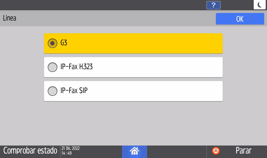 Ilustraci&oacute;n de la pantalla del panel de mandos