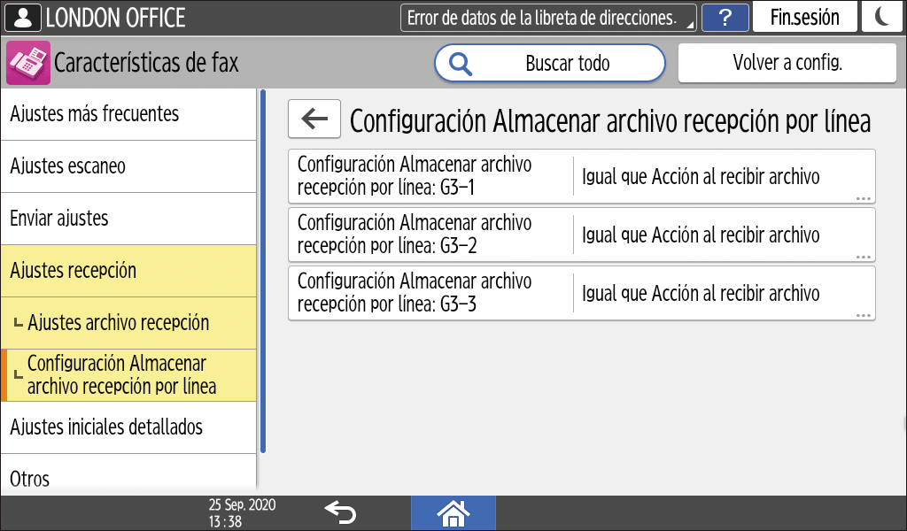 Ilustraci&oacute;n de la pantalla del panel de mandos