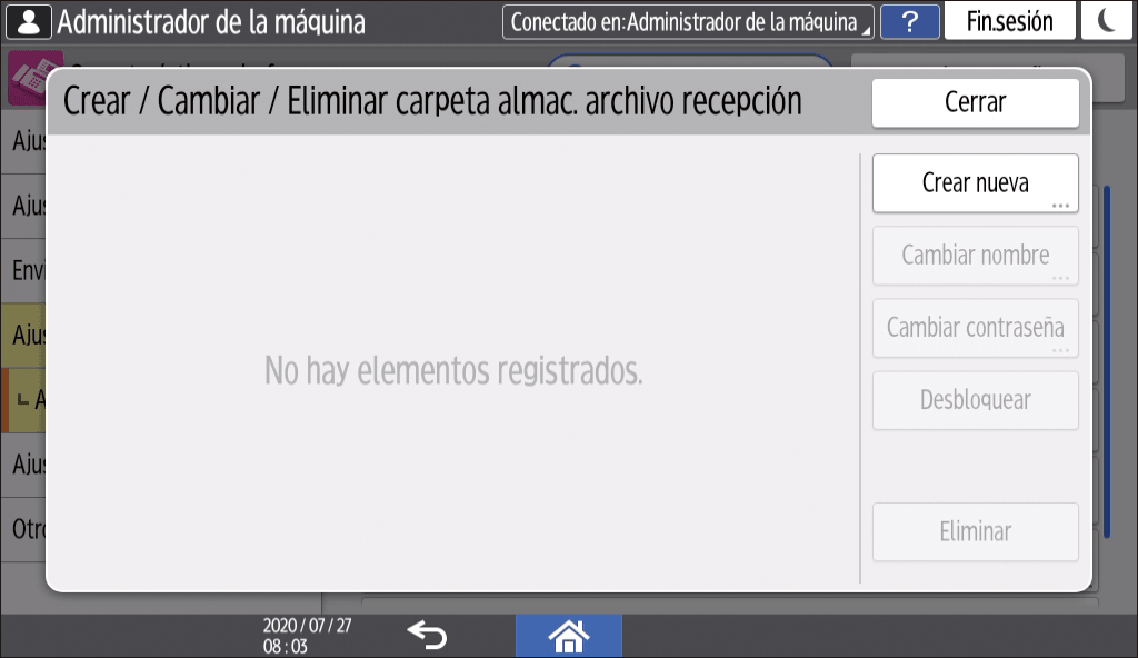 Ilustraci&oacute;n de la pantalla del panel de mandos