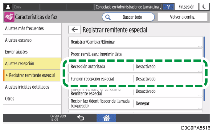 Ilustración de la pantalla del panel de mandos
