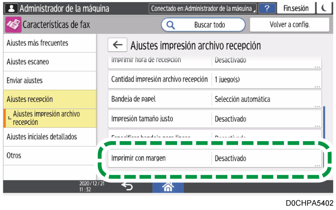 Ilustraci&oacute;n de la pantalla del panel de mandos