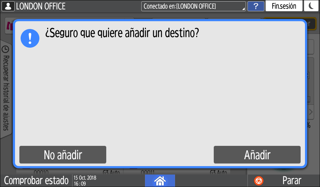 Ilustraci&oacute;n de la pantalla del panel de mandos