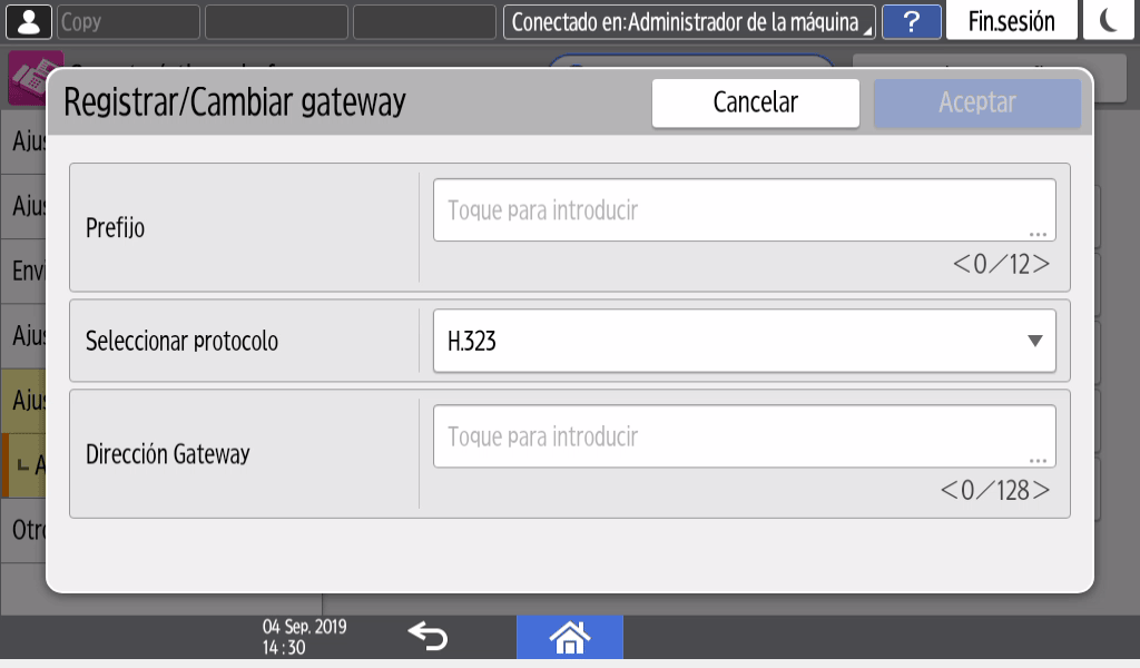 Ilustraci&oacute;n de la pantalla del panel de mandos