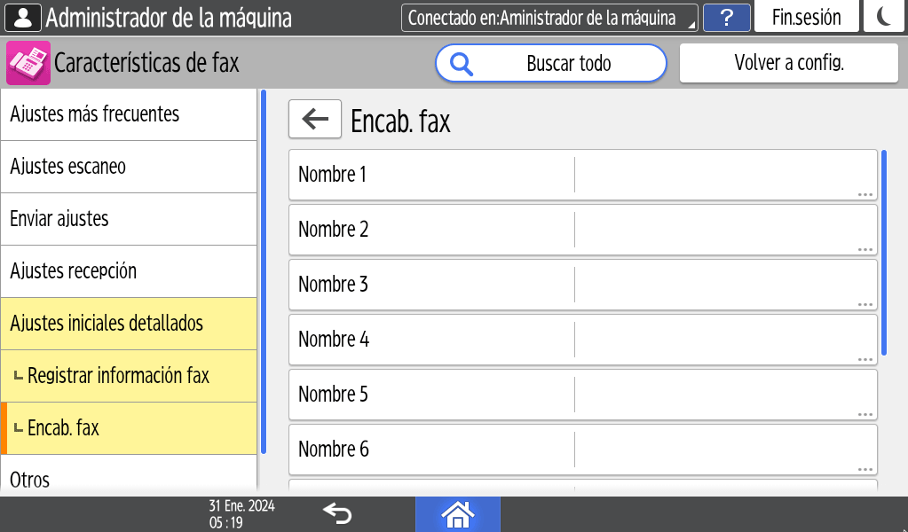 Ilustraci&oacute;n de la pantalla del panel de mandos