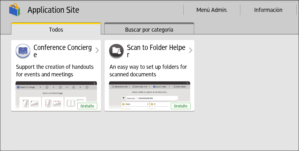 Ilustración de la pantalla del panel de mandos