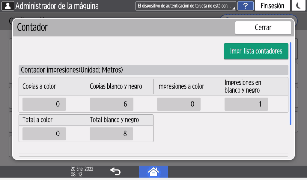 Ilustración de la pantalla del panel de mandos