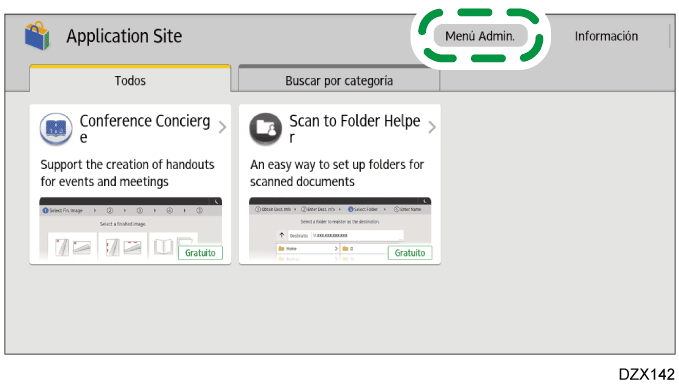 Ilustración de la pantalla del panel de operaciones