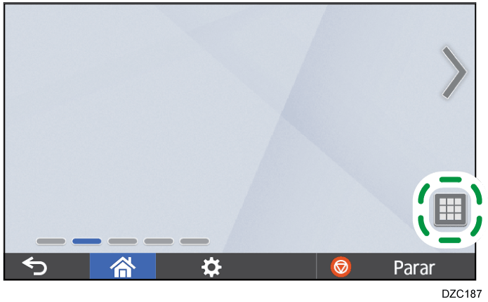 Ilustración de la pantalla del panel de mandos