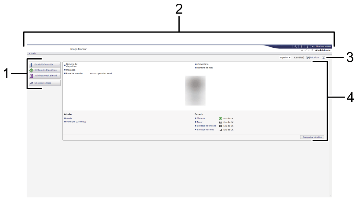 Ilustración de llamada numerada de ilustración de pantalla del navegador web